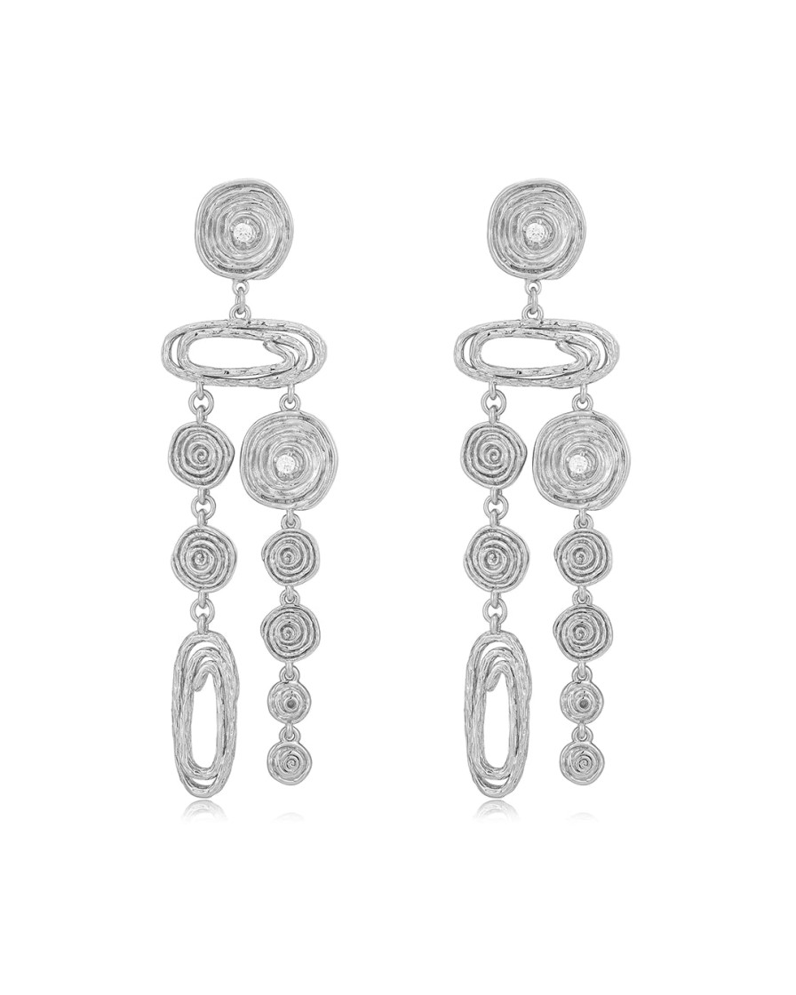 Jewellery Luv AJ | Luv Aj Molten Disc Statement Earrings Silver