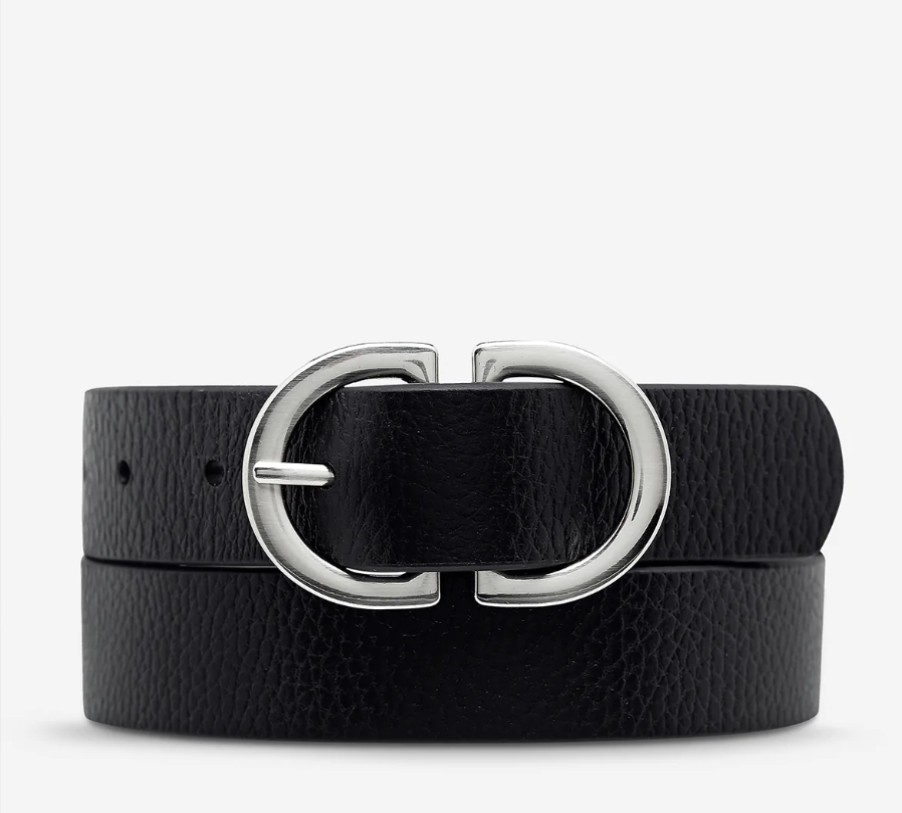 Accessories Status Anxiety | Status Anxiety In Reverse Belt Black/Silver