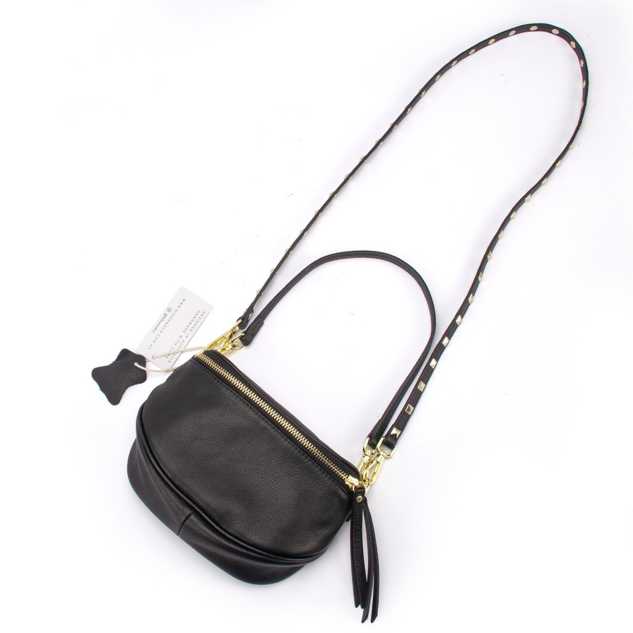 Accessories Hi Ho & Co | Hi Ho & Co Mini Rocker Bag Black/Gold