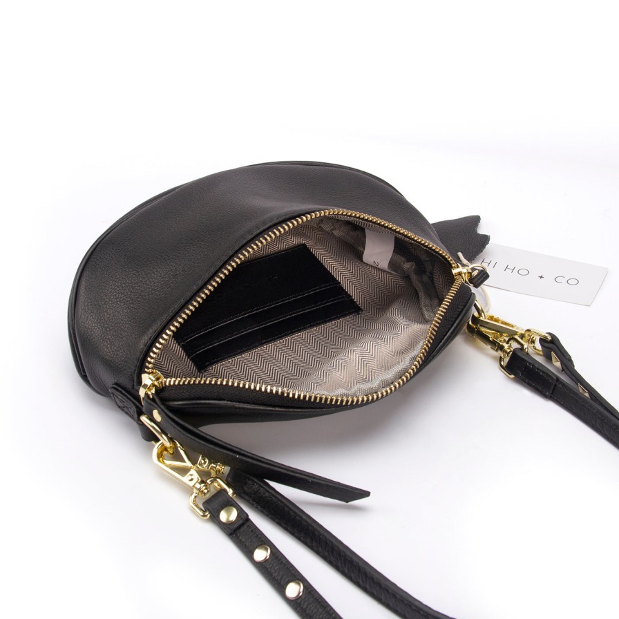 Accessories Hi Ho & Co | Hi Ho & Co Mini Rocker Bag Black/Gold