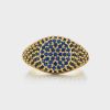 Jewellery Luv AJ | Luv Aj Pave Signet Ring Gold Blue Sapphire