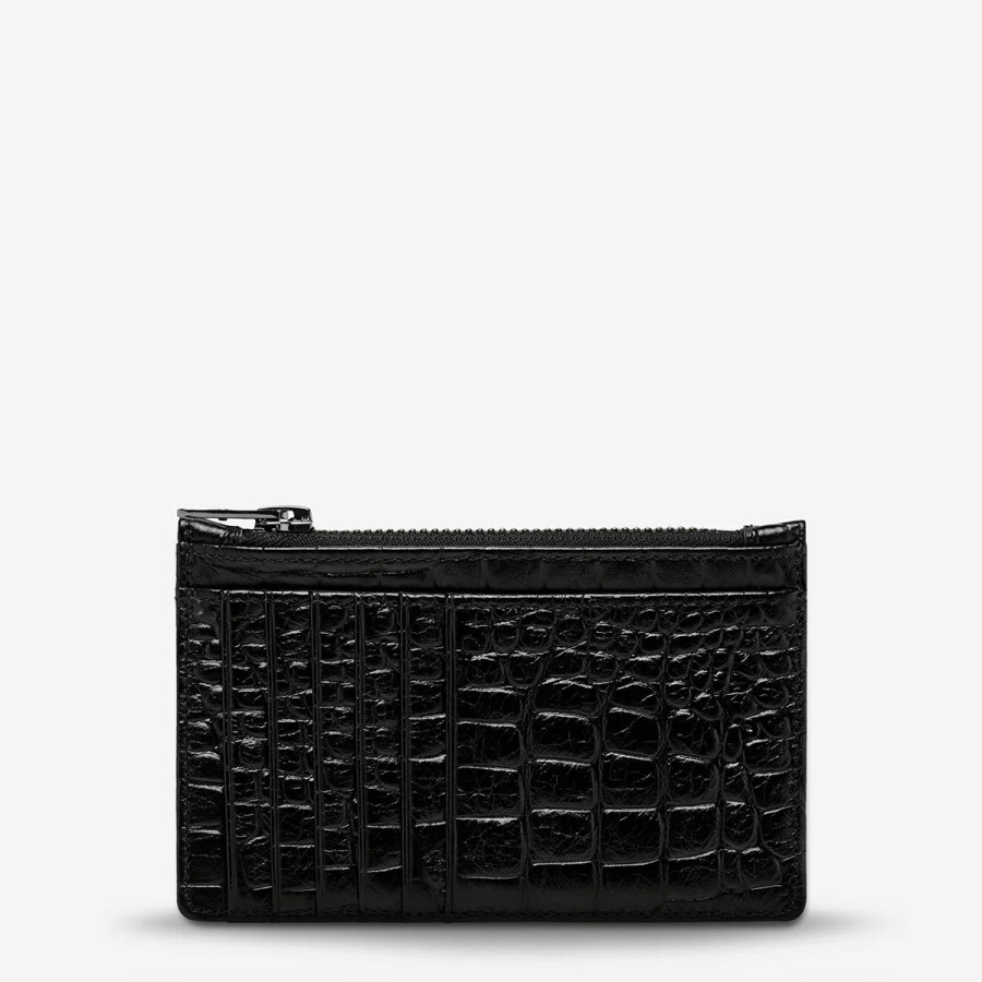 Accessories Status Anxiety | Status Anxiety Avoiding Things Black Croc Emboss