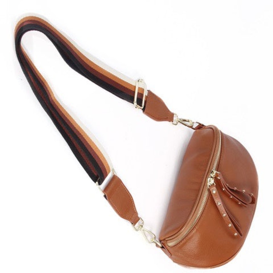 Accessories Hi Ho & Co | Hi Ho & Co New Rocker Bag Tan/Gold