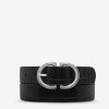 Accessories Status Anxiety | Status Anxiety In Reverse Belt Blk Croc/Silver