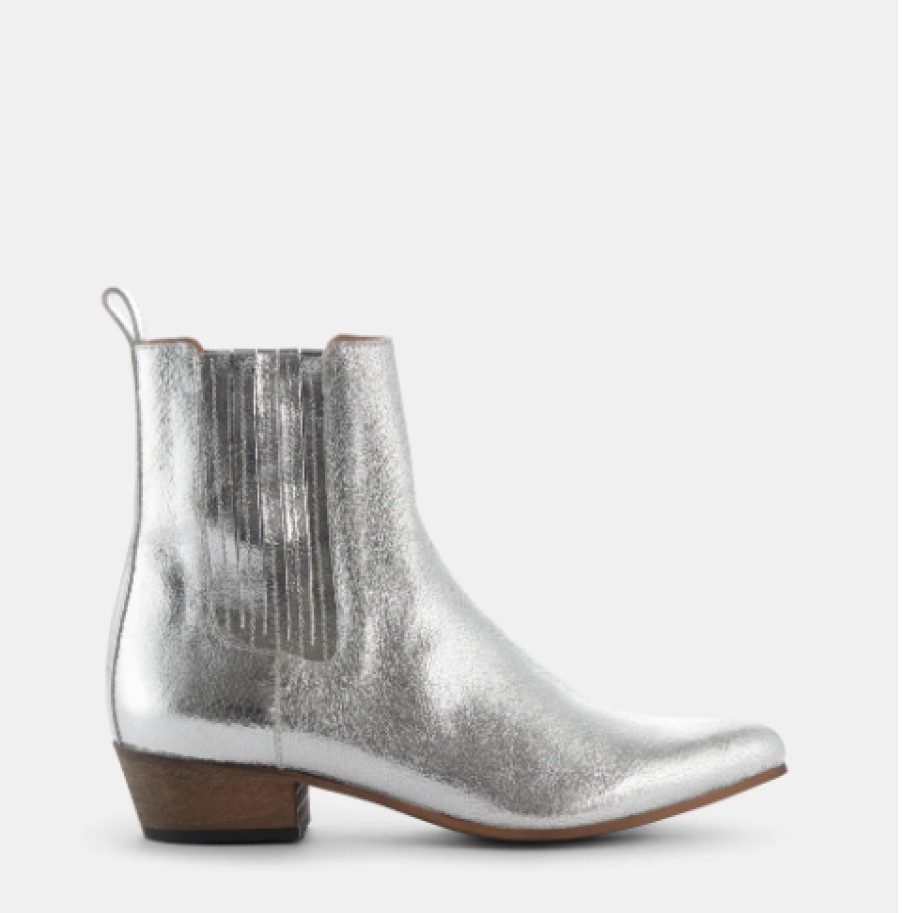 Shoes Ivylee Copenhagen | Ivylee Bailey Silver Cracked Leather