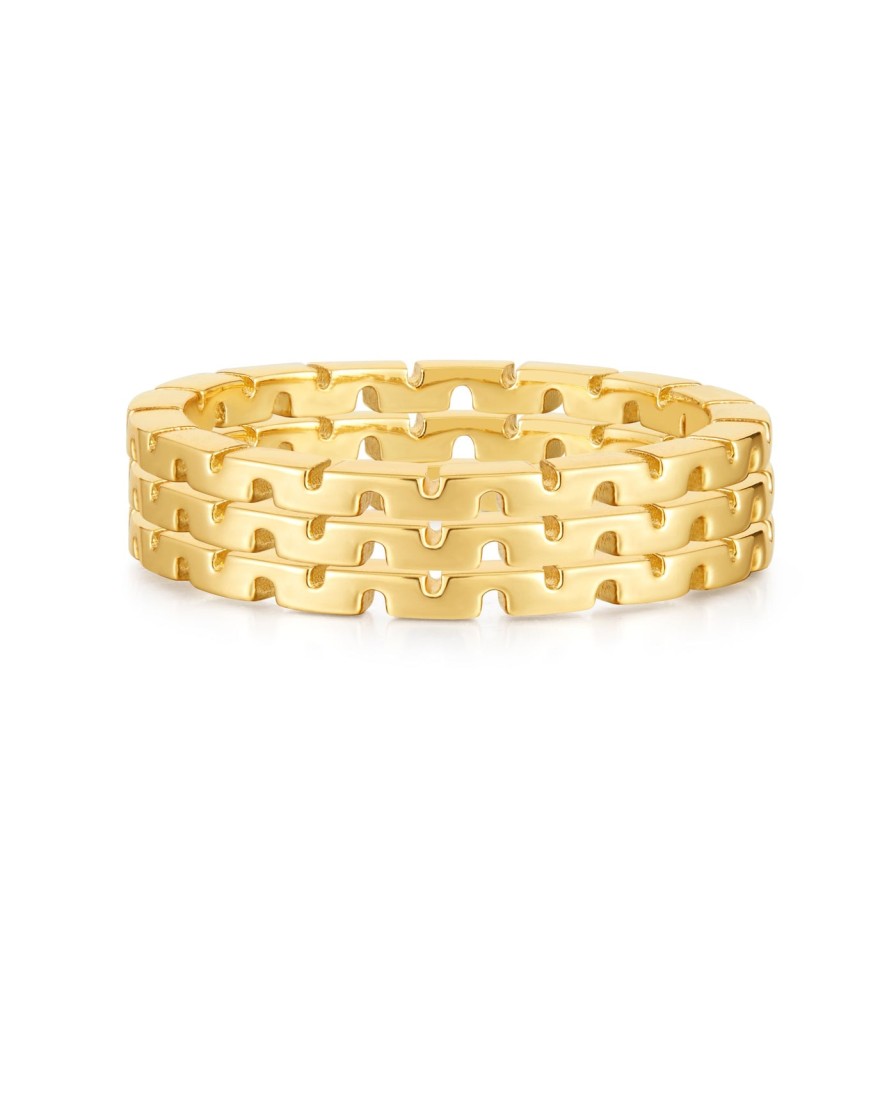 Jewellery Luv AJ | Luv Aj The Chloe Chain Ring Set Gold