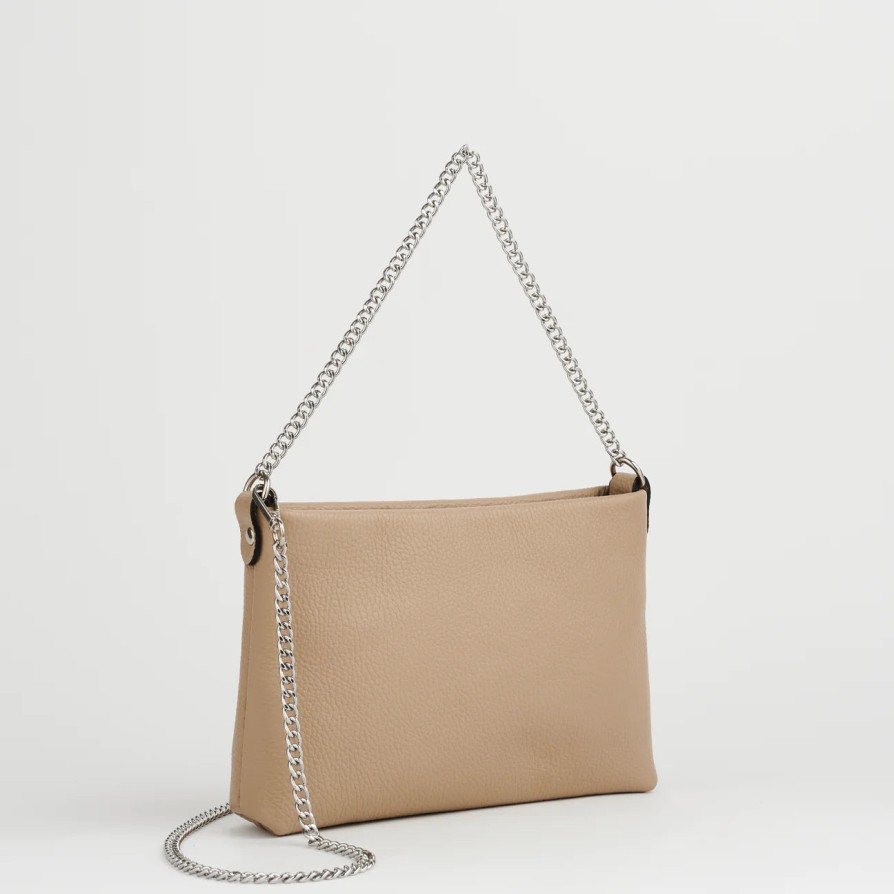 Accessories Bella V | Bella V Chelsea Clutch Beige