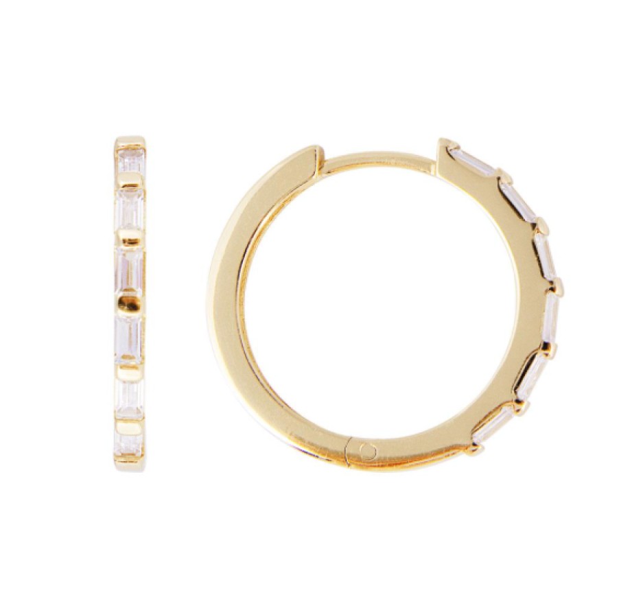 Jewellery Fairley | Fairley Crystal Baguette Maxi Hoops