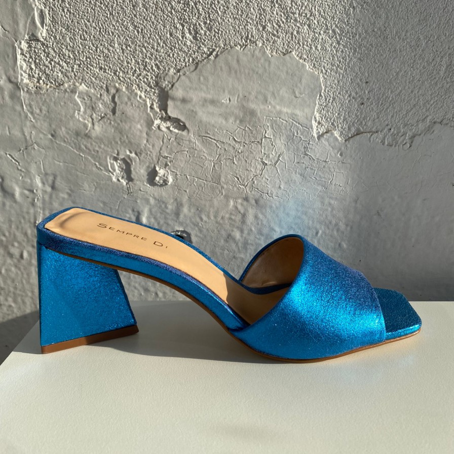 Shoes Sempre Di | Sempre Di 429018 Blue Metallic