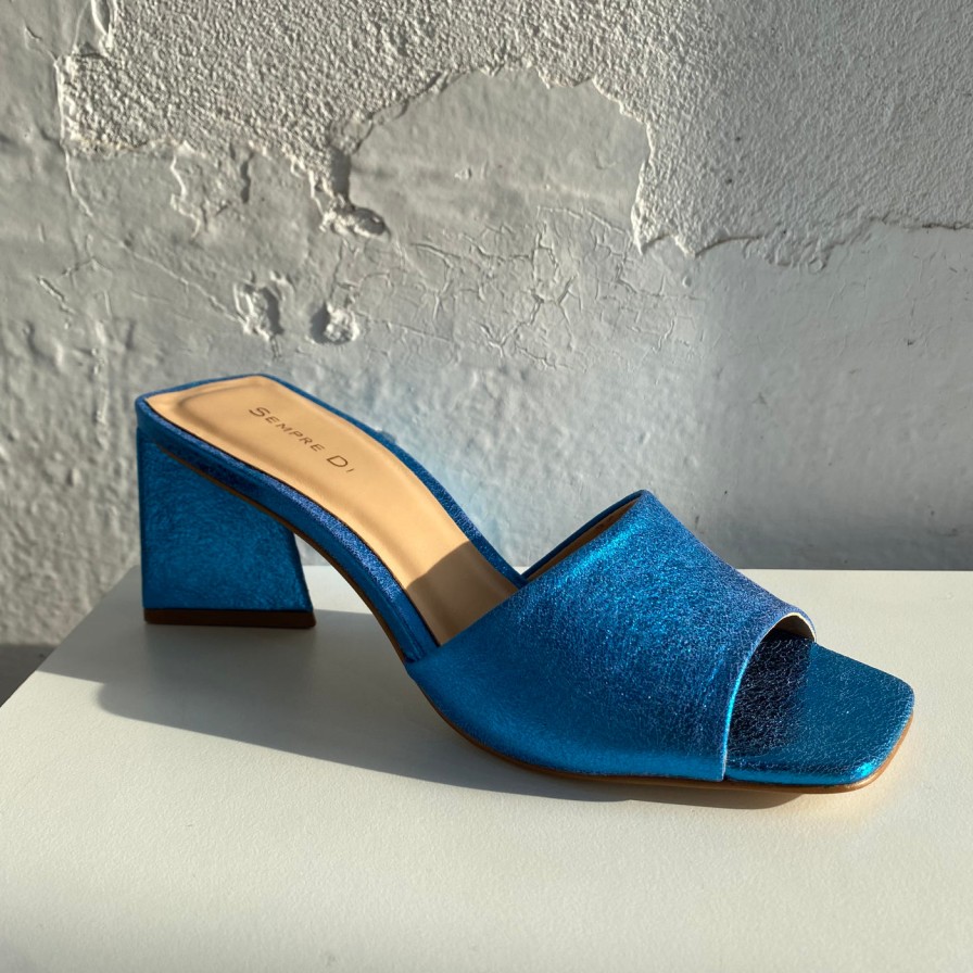 Shoes Sempre Di | Sempre Di 429018 Blue Metallic