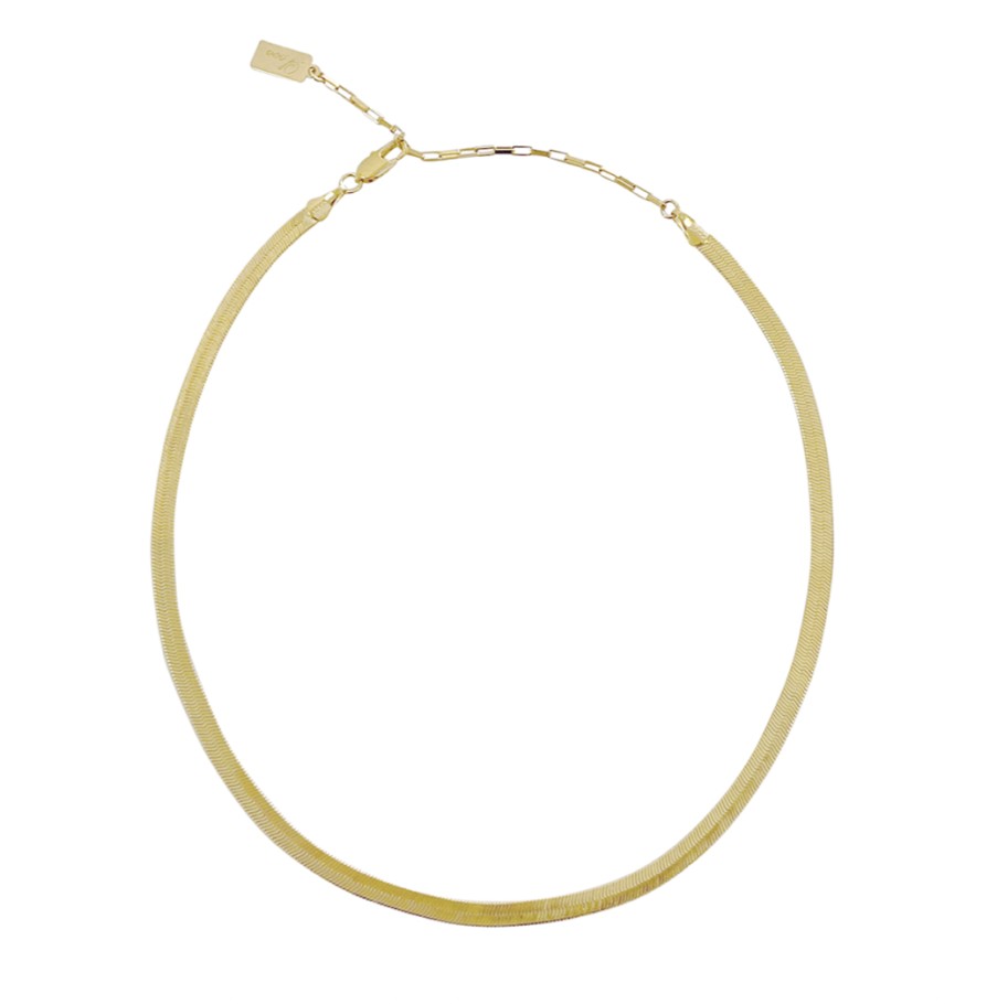 Jewellery MISUZI | Misuzi Dylan Herringbone Chain 16/18 Gold