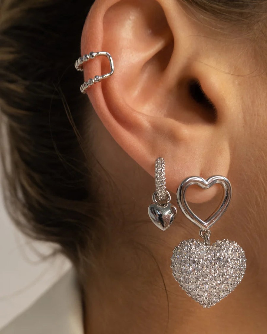 Jewellery Luv AJ | Luv Aj Puffy Heart Earrings Silver