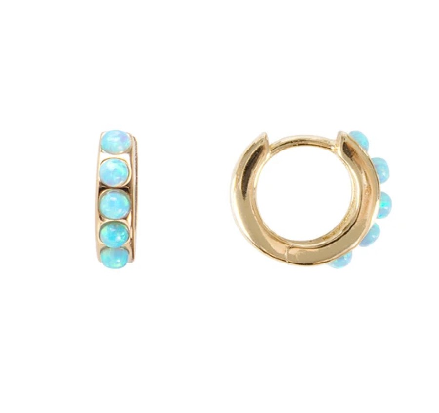 Jewellery Fairley | Fairley Blue Opal Crystal Huggies