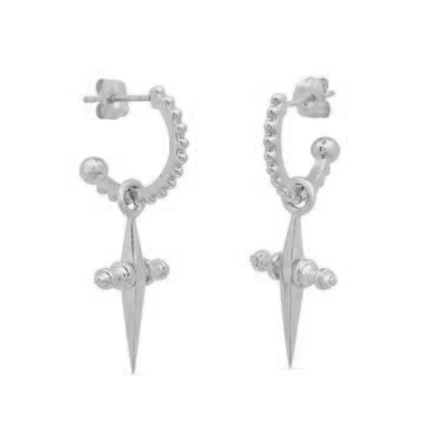 Jewellery Luv AJ | Luv Aj - Mini Cross Hoops Silver