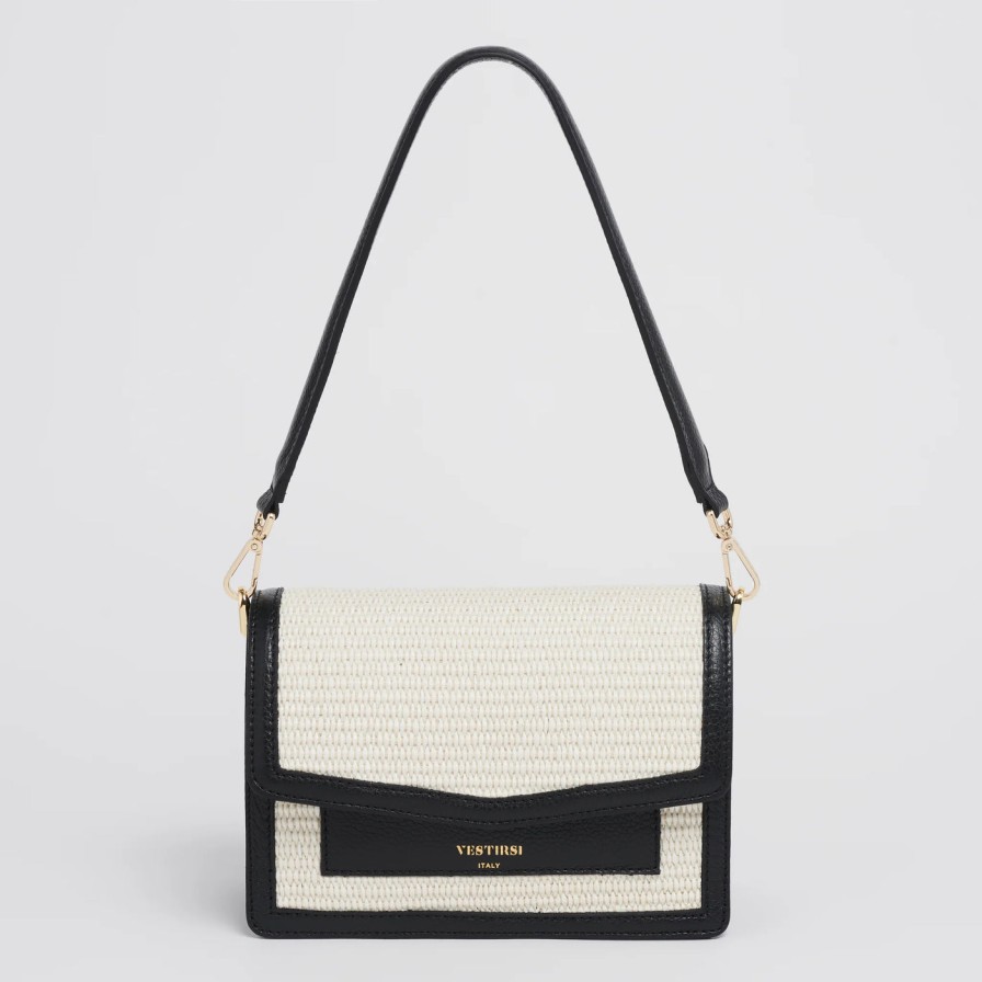 Accessories Vestirsi | Vestirsi Amelia Black Raffia Bag