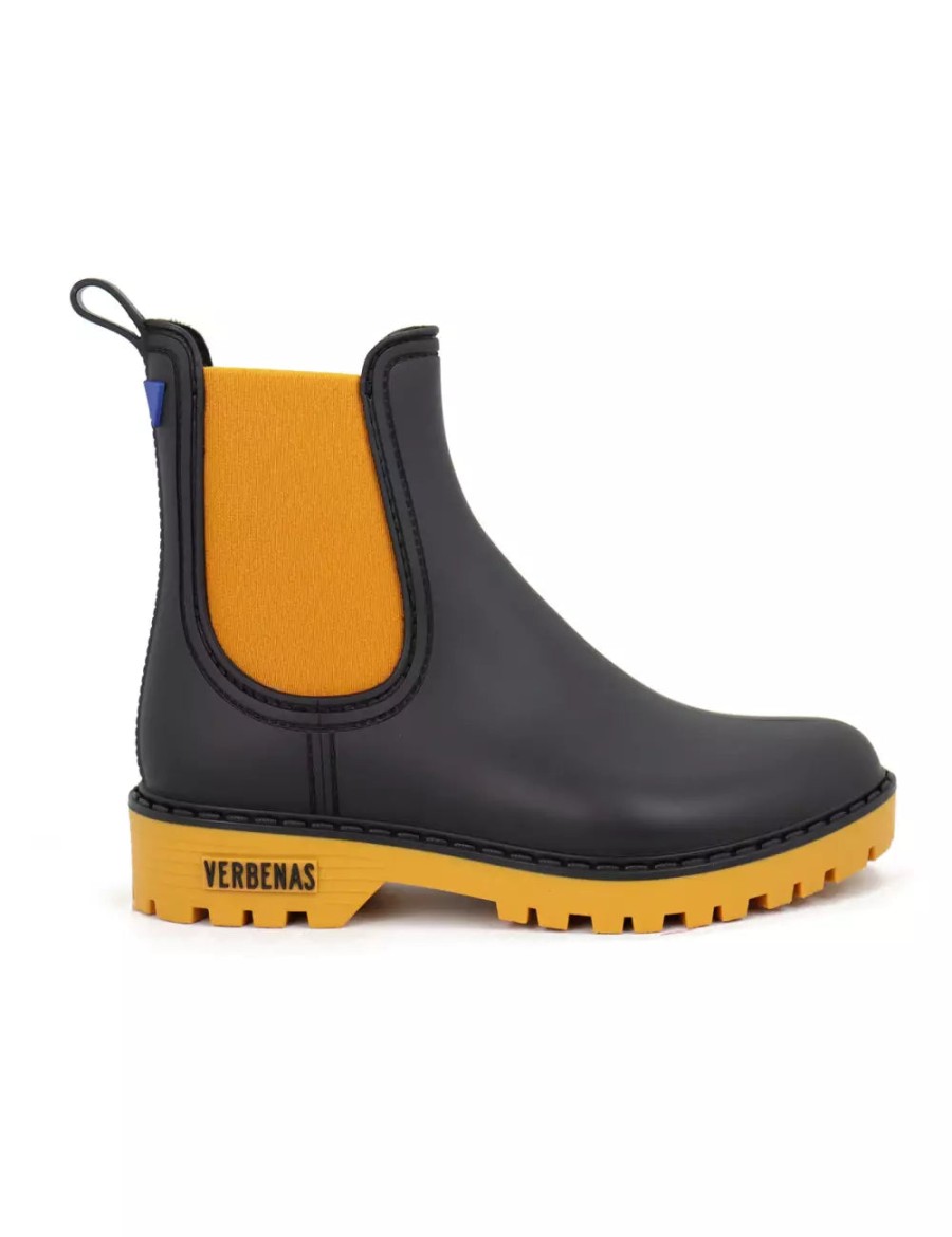 Shoes Verbenas | Verbenas Gaudi Welly Boot Black Yellow