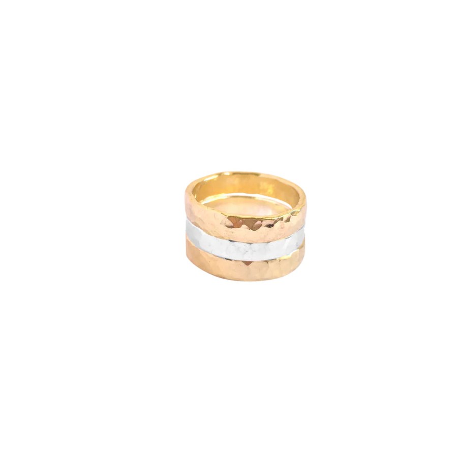 Jewellery MISUZI | Thick Hammered Ring 4.2Mm Silver