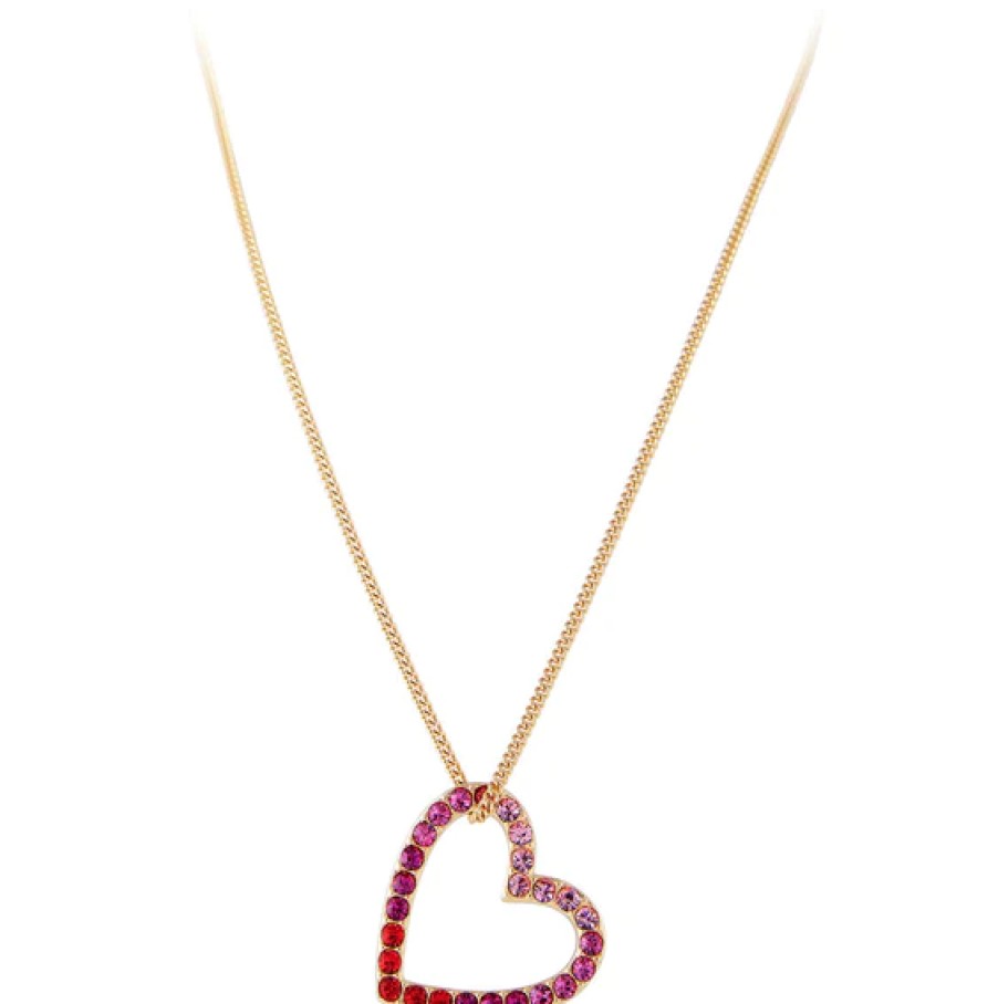 Jewellery Fairley | Fairley Pink Ombre Heart Necklace