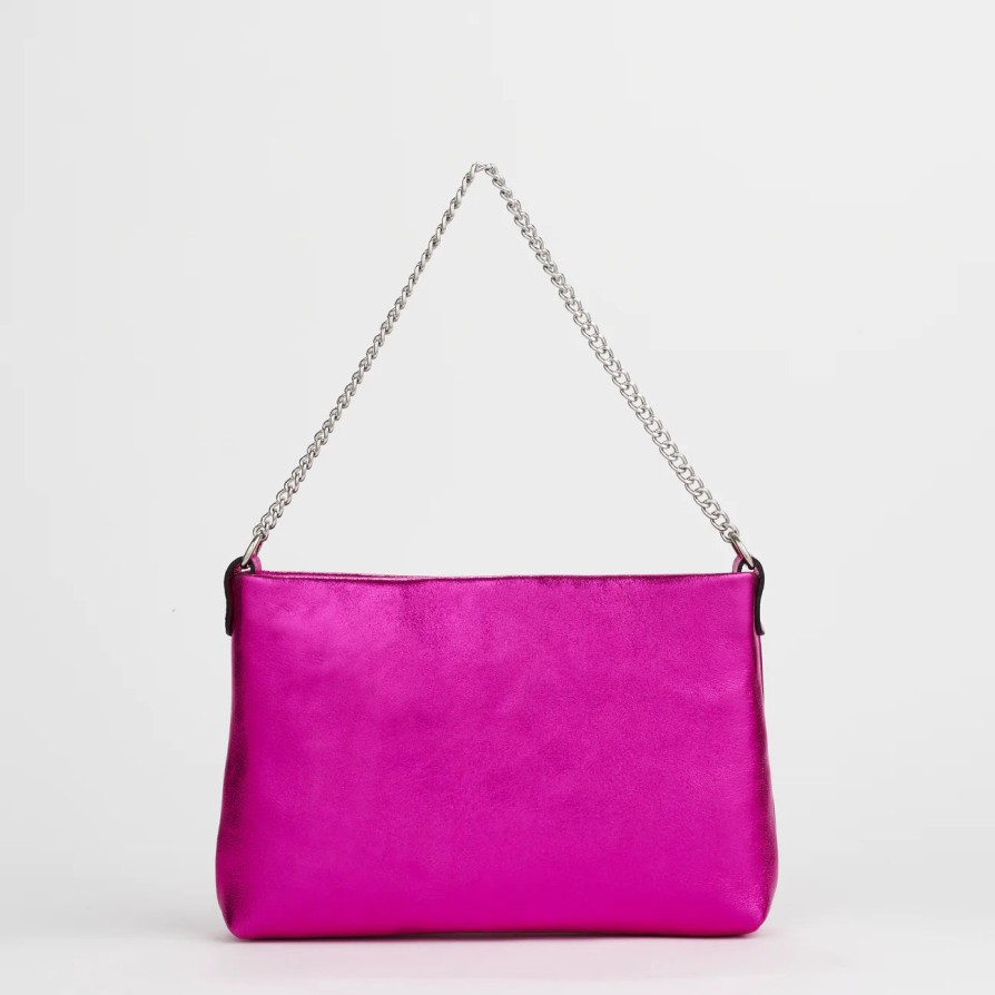 Accessories Bella V | Bella V Chelsea Clutch Hot Pink