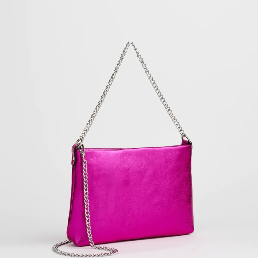 Accessories Bella V | Bella V Chelsea Clutch Hot Pink