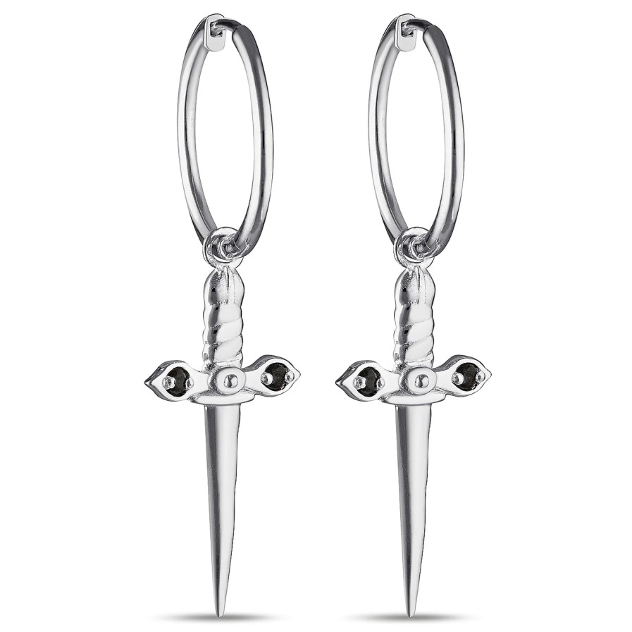 Jewellery Kyoti | Kyoti Mini Sword Charm Earrings Silver