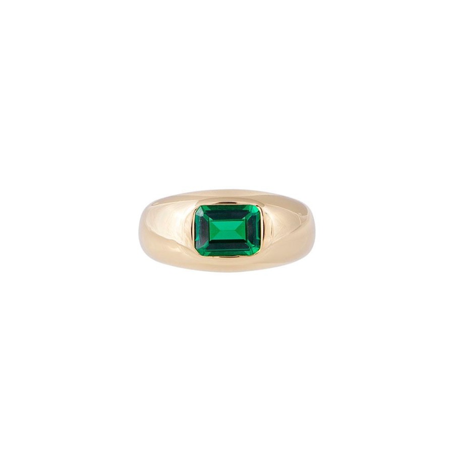 Shoes Fairley | Fairley Emerald Crystal Dome Ring