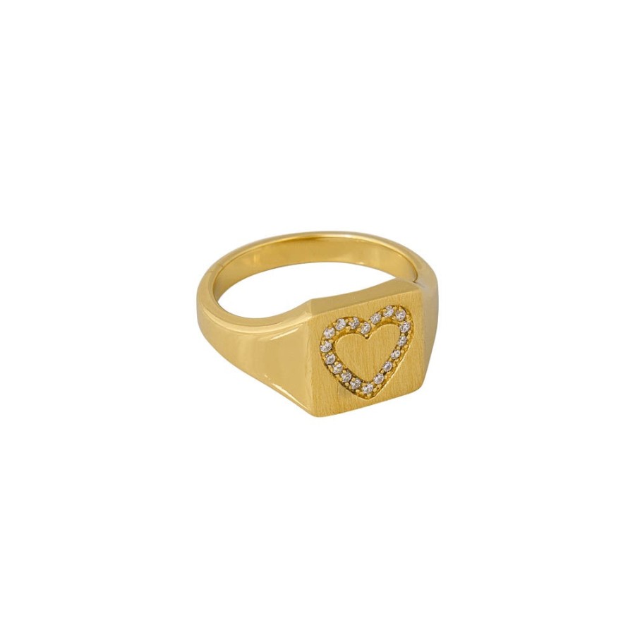 Jewellery Fairley | Fairley Crystal Heart Signet Ring