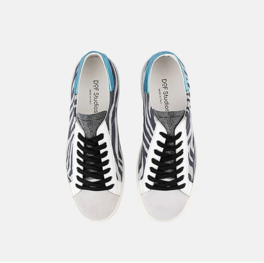 Shoes Department of Finery | D.O.F Indiana - Zebra Suede/Azzurro