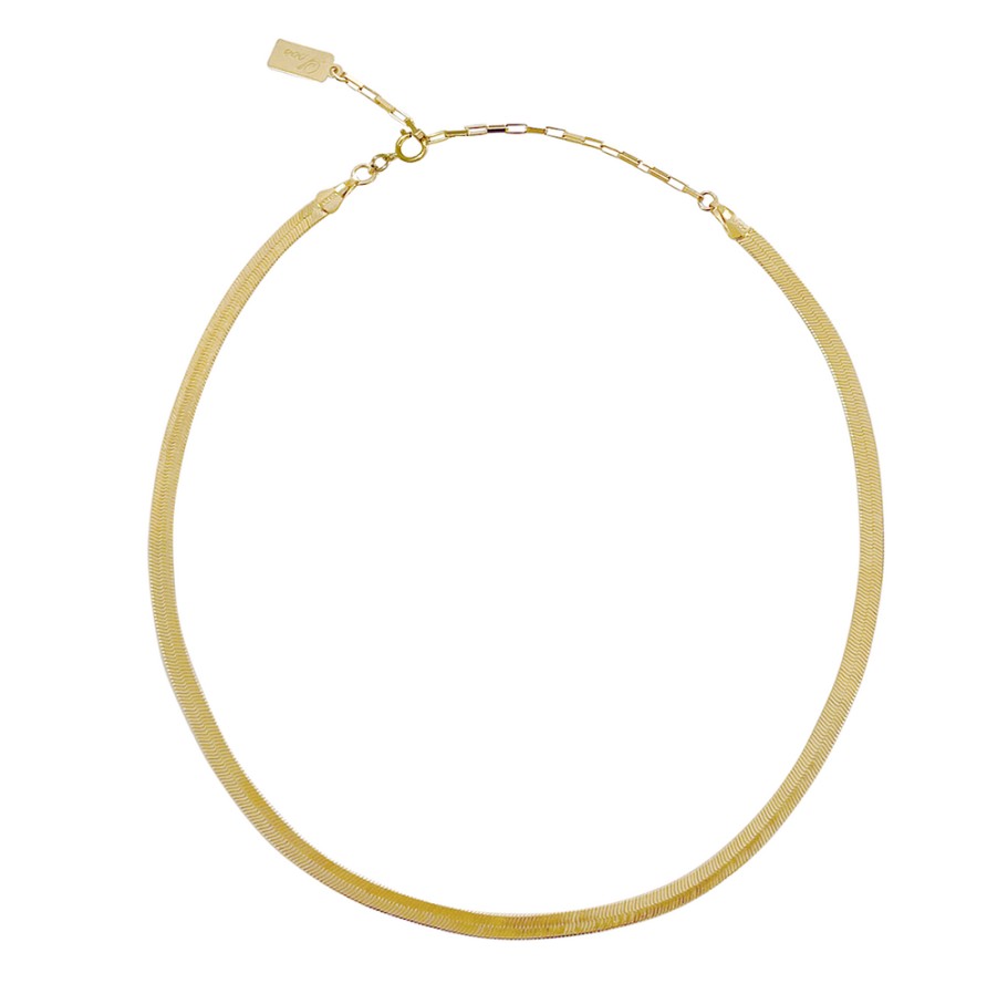 Jewellery MISUZI | Misuzi Dylan Herringbone Chain 14/16 Gold