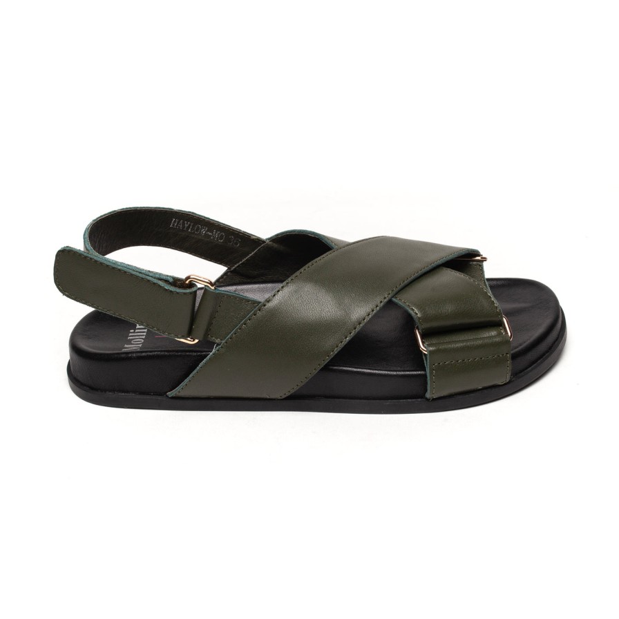 Shoes Mollini | Mollini Haylow Olive Black Leather