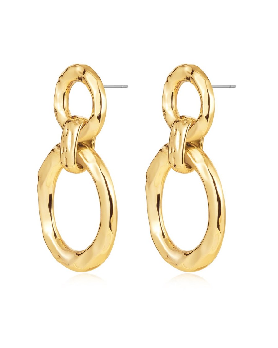 Jewellery Luv AJ | Luv Aj Hammered Loop Hoops Gold