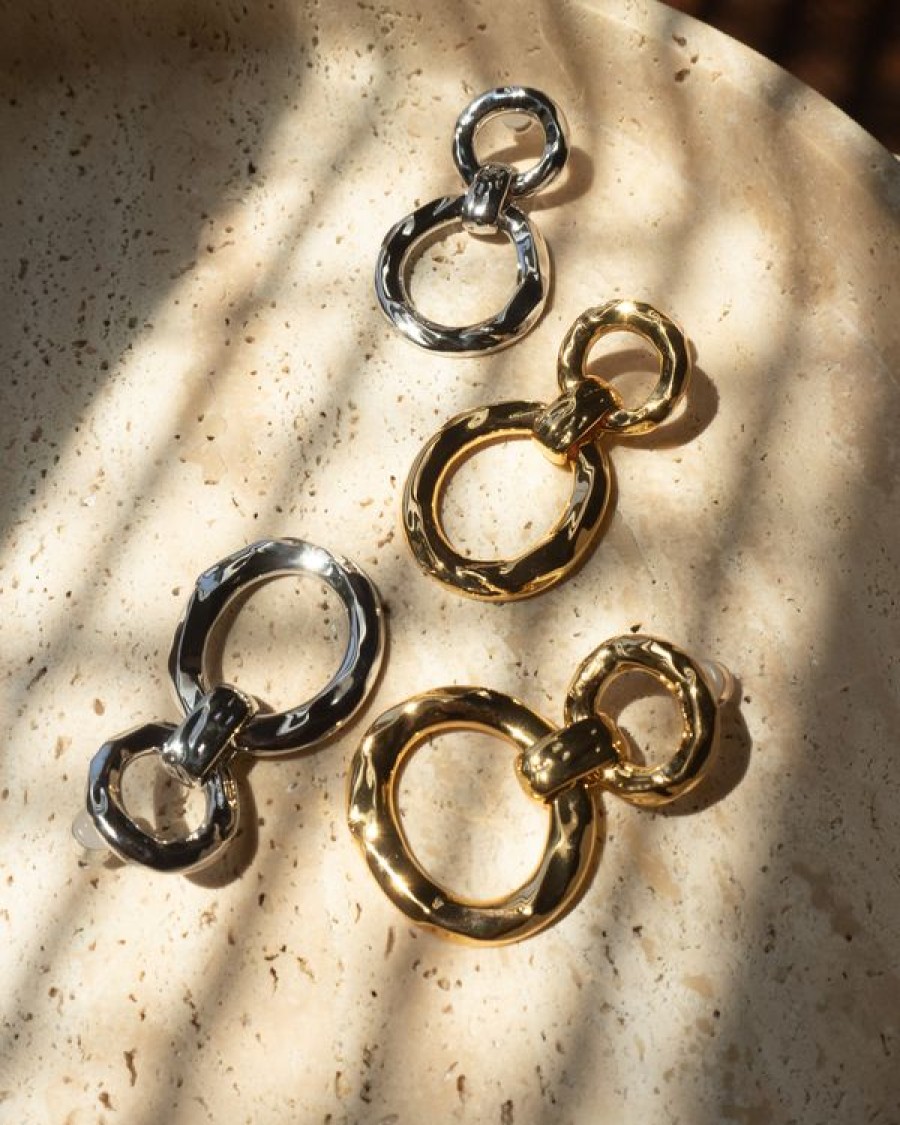 Jewellery Luv AJ | Luv Aj Hammered Loop Hoops Gold