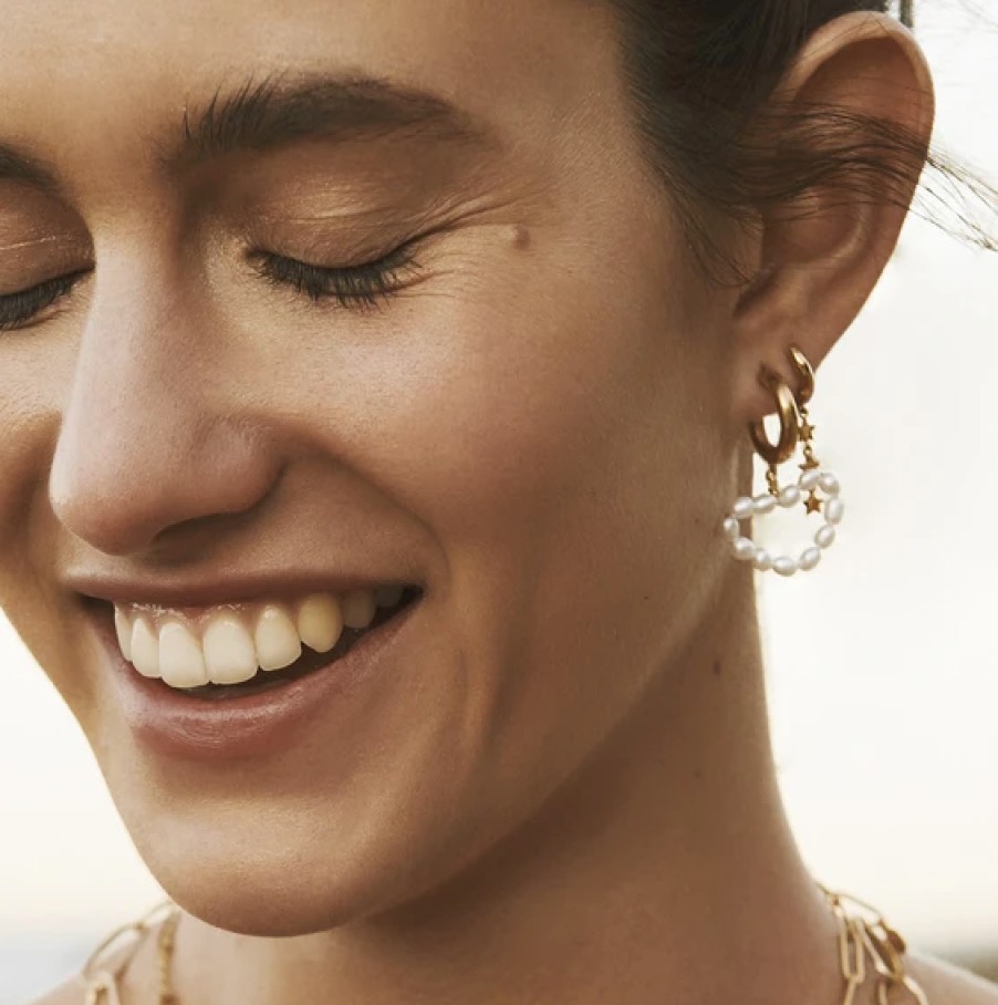 Jewellery Fairley | Fairley Pearl Love Hoops