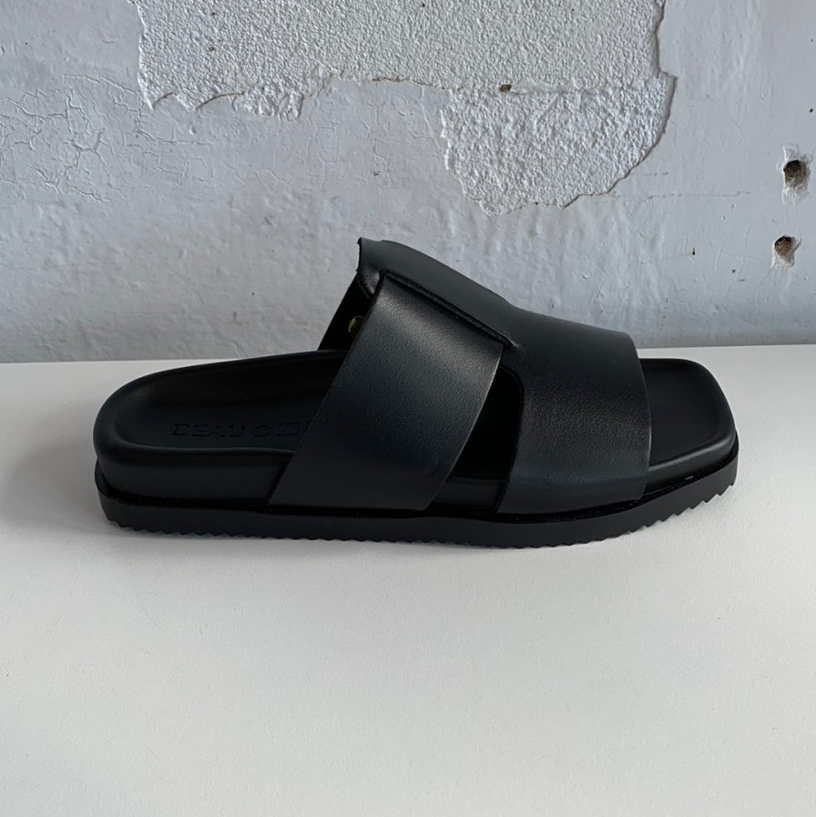 Shoes Beau Coops | Beau Coops Stone Slides Black