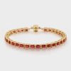 Jewellery Luv AJ | Luv Aj Bezel Emerald Ballier Bracelet Ruby Red