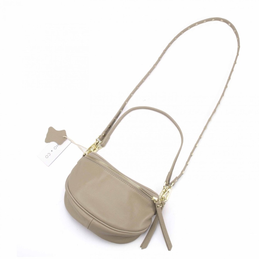 Accessories Hi Ho & Co | Hi Ho & Co Mini Rocker Bag Taupe/Gold