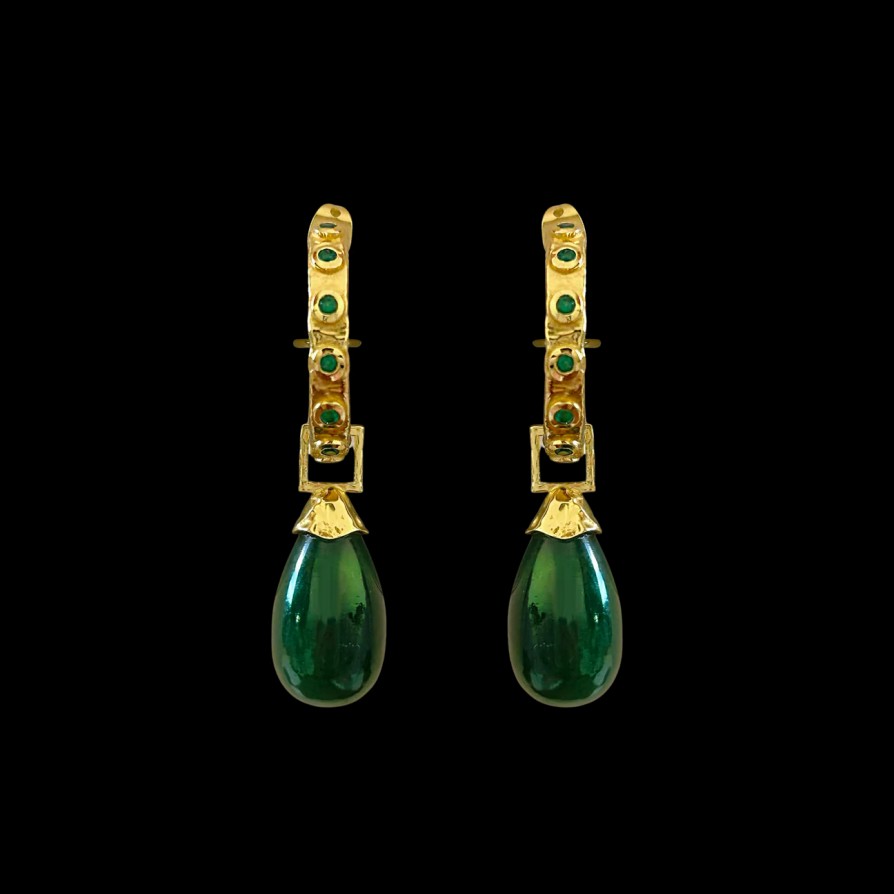 Jewellery Mountain & Moon | Mountain & Moon Ines Green Onyx Earrings