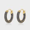 Jewellery Luv AJ | Luv Aj Pave Amalfi Huggies Gold Blue Sapphire