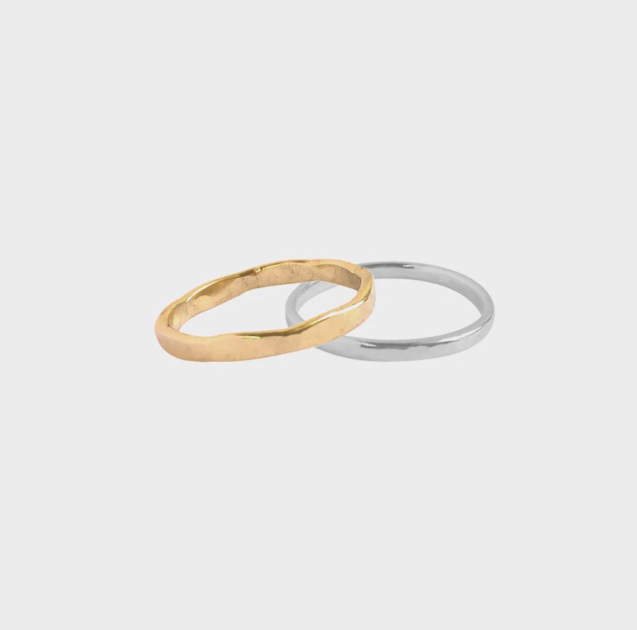 Jewellery MISUZI | Misuzi Hammered Ring Silver 2Mm