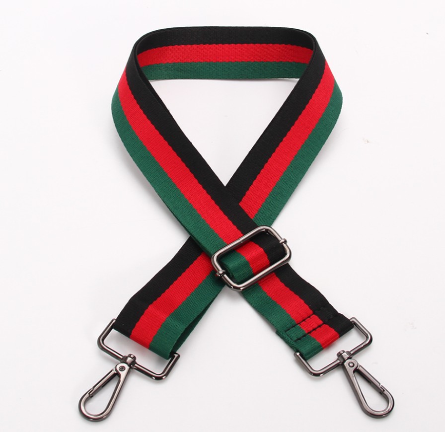 Accessories Hi Ho & Co | Hi Ho & Co Black/Red/Green Gunmetal Bag Strap