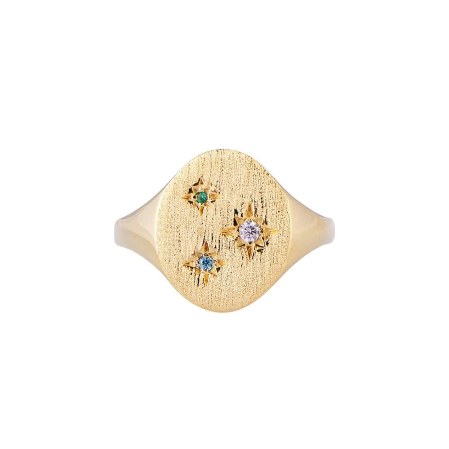 Jewellery Fairley | Fairley Starburst Signet Ring