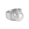 Jewellery Fairley | Fairley Pearl Dome Ring Silver