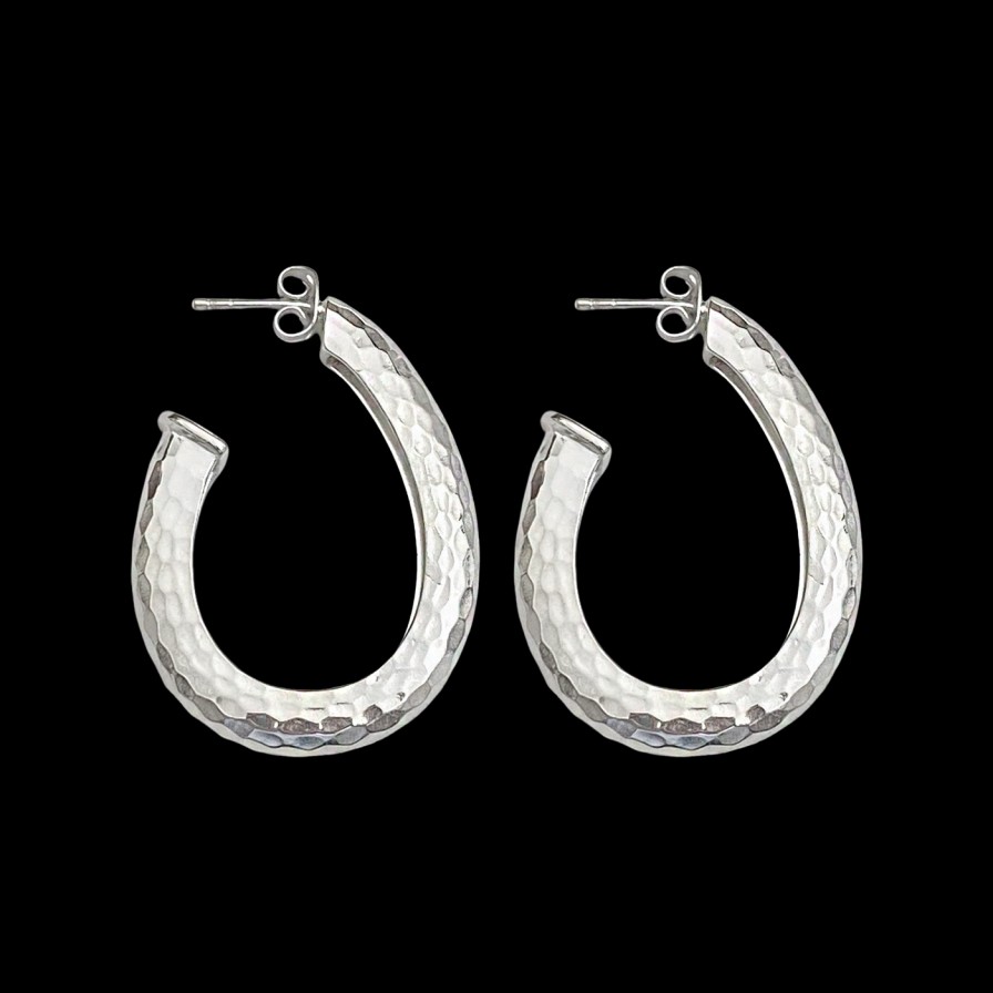 Jewellery Mountain & Moon | Mountain & Moon Kitty Hoops Silver