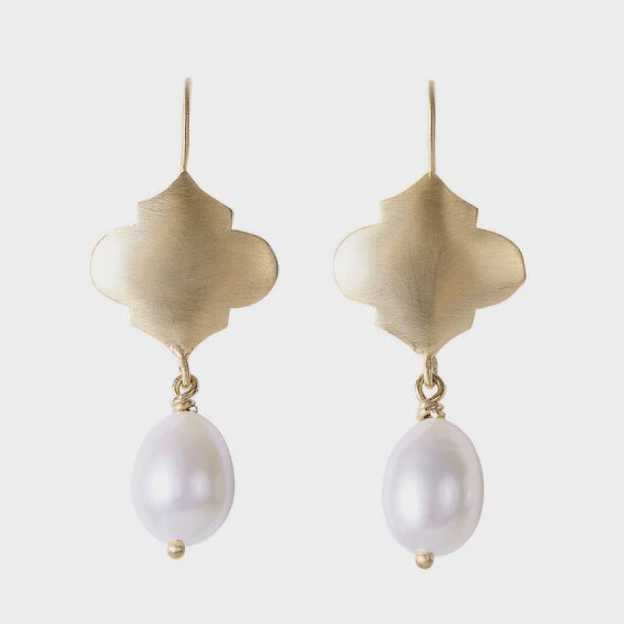 Jewellery Fairley | Moroccan Pearl Drops Gold