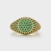 Jewellery Luv AJ | Luv Aj Pave Signet Ring Gold Emerald Green