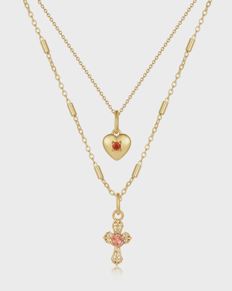 Jewellery Luv AJ | Luv Aj - Cross My Heart Charm Necklace Gold