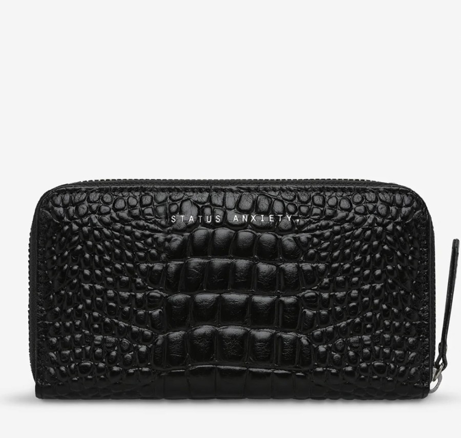 Accessories Status Anxiety | Status Anxiety Yet To Come Black Croc Emboss