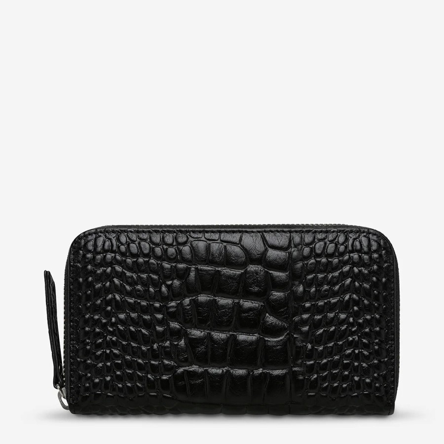 Accessories Status Anxiety | Status Anxiety Yet To Come Black Croc Emboss