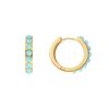 Jewellery Fairley | Fairley Blue Opal Crystal Midi Hoops