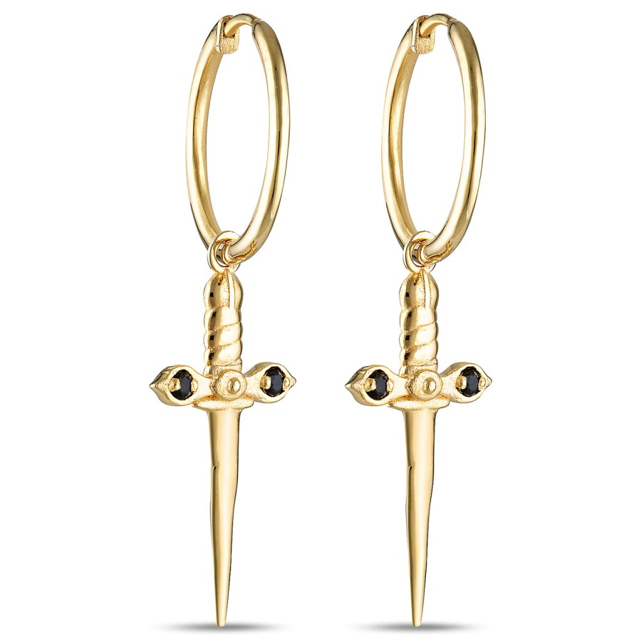 Jewellery Kyoti | Kyoti Mini Sword Charm Earrings Gold